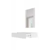 Tualetinis staliukas su veidrodžiu cama meble PAFOS 80×41.6×100 cm, baltas matinis, MDF rėmas, 1 stalčius