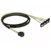 SCSI kabelis DeLOCK 85685 juodas geltonas 1 m 1 x Mini SAS HD SFF-8643 4 x SATA 7 kontaktų