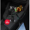 Automobilinis kroviklis Unitek P1400A su USB-C ir USB-A, 38 W, Quick Charge 3.0, įėjimas 12–24 V, juodas