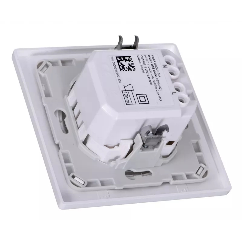 Fibaro Walli N kištukinis lizdas 2x USB Baltas