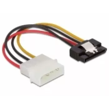 SATA HDD kabelis DeLOCK 60120 4pin vyriškas su metaliniu fiksatoriumi tiesus 0,12 m