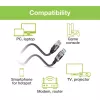 Techly ICOC U3A-RJ45-010 USB-A – Gigabit Ethernet tinklo adapterio kabelis, 1 m, juodas/sidabrinis