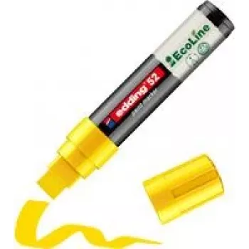 Marker Edding 52 EcoLine Geltonas 4.0–15.0 mm – daugkartinio pildymo nuolatinis markeris su kaltiniu antgaliu