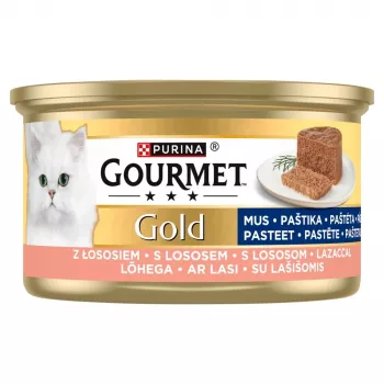 PURINA Gourmet Gold Mousse su lašiša - šlapias kačių maistas - 85g