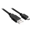 USB 2.0 laidas, USB-A kištukas > Mini-USB kištukas (juodas, 1,0 m, dvigubai ekranuotas)