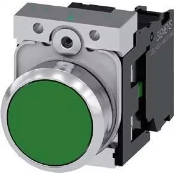 Siemens 3SU1150-0AB40-1BA0 elektrinis pavožtuvas, juoda, žalia, sidabrinė