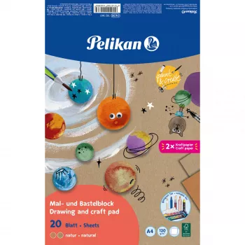 Pelikan piešimo ir rankdarbių bloknotas A4, 120 g/m², 20 lapų, natūralus, FSC (102360)