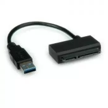 ROLINE USB 3.0 į SATA adapteris – saugyklos valdiklis – 6,4 cm, 8,9 cm (2,5, 3,5 colio) – SATA 6 Gb/s – 600 MB/s – USB 3.0 – juodas (12.02.1043)