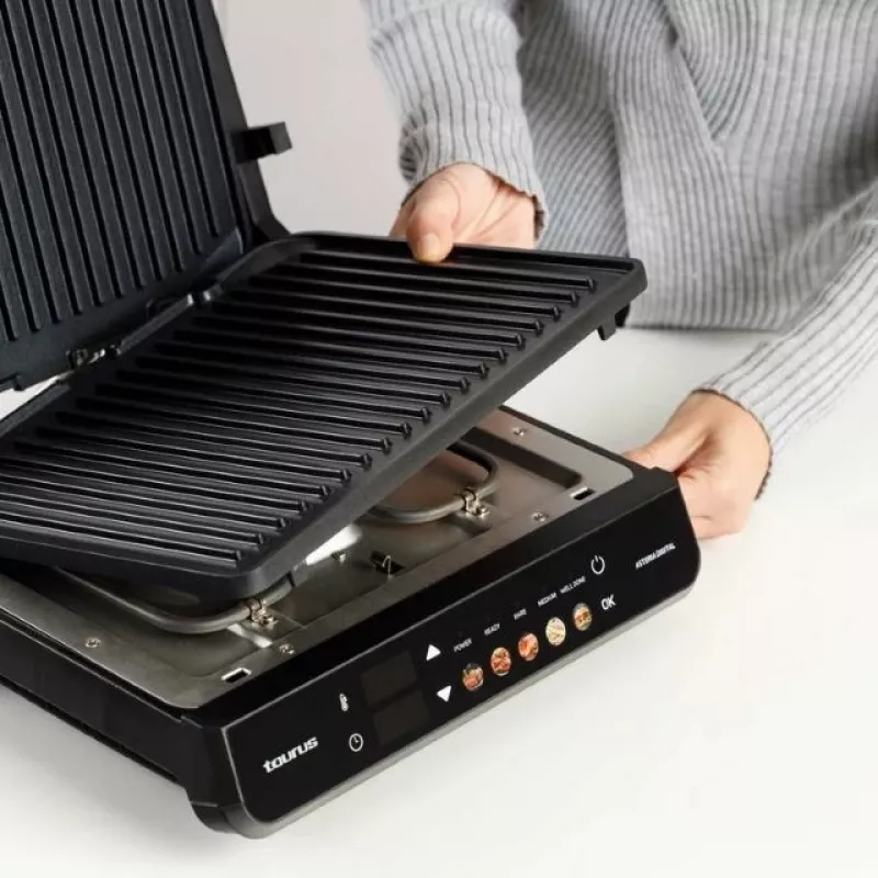 Elektrinis 2 viename grill'as Taurus Asteria Digital — 2000 W, reguliuojamas termostatas, nelipni danga, išimamas riebalų surinktuvas