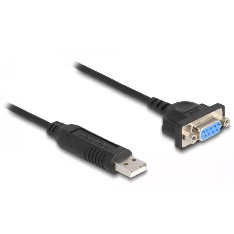 DeLOCK USB 2.0 į RS-232 adapteris su FTDI mikroschema, 50 cm, juodas