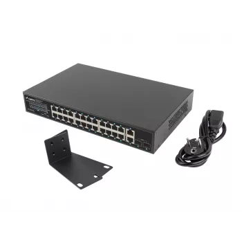 Nevaldomas LANBERG RSGE-24P-2GE-2S-360 jungiklis su 24 RJ-45 Ethernet prievadais