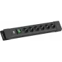 Maitinimo juosta Bachmann CONNECTUS su 6× CEE7/3 lizdais, 1× jungikliu, 2,0 m kabeliu, CEE7/7 kištuku, juoda