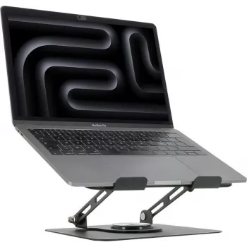 Mobilis ergonominis nešiojamojo kompiuterio stovas su 360° besisukančiu pagrindu (001390)