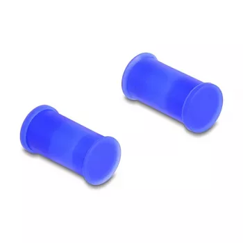 Dulkių dangtelis DELOCK 60672 DL4 lizdams, silikoninis, mėlynas, 14×27×14 mm, pakuotė po 10 vnt.
