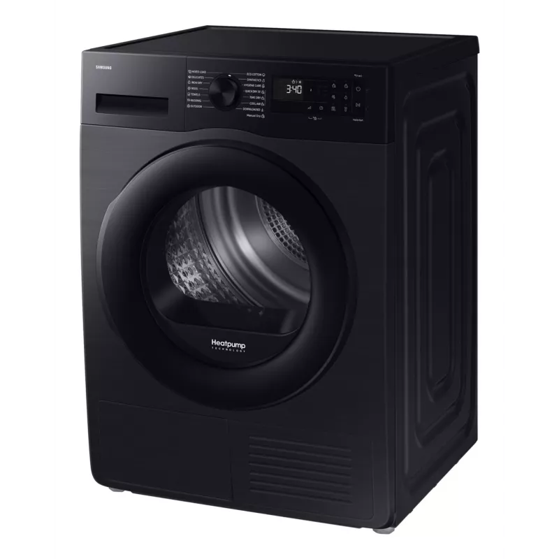 Samsung džiovintuvas DV90DG52A0ABLE, juodas, SpaceMax, Higiene care, 9kg, A+++, šilumos siurblys, Black