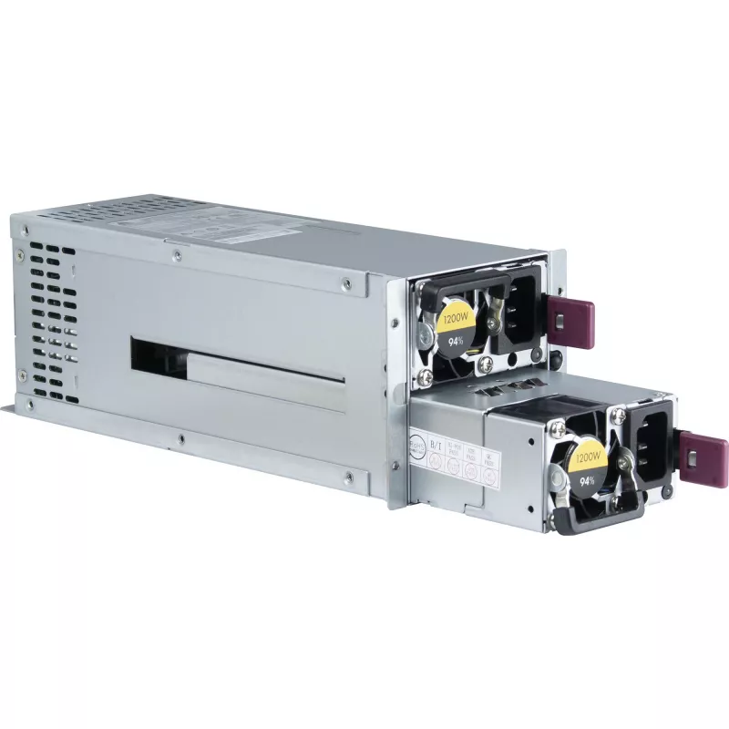 Maitinimo blokas INTER-TECH R2A-DV1200-N 1200 W 2U, 80 PLUS Platinum, 100–240 V, 50–60 Hz, Pilkas