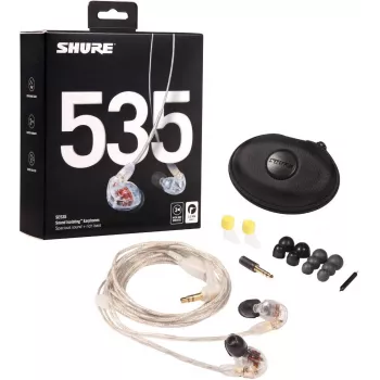 Shure SE535 laidinės ausinės į ausį scenai/studijai skaidrios