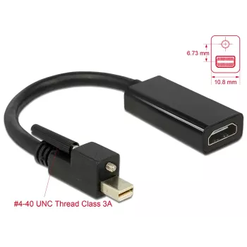 Vaizdo kabelio adapteris DeLOCK 62640 Mini DisplayPort į HDMI 0,25 m juodas