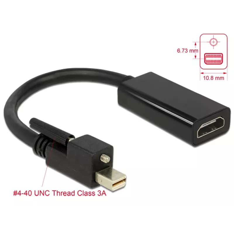 Vaizdo kabelio adapteris DeLOCK 62640 Mini DisplayPort į HDMI 0,25 m juodas