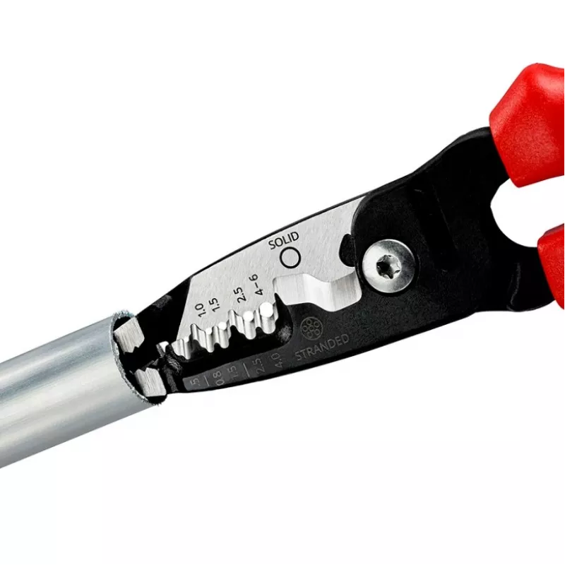 Knipex 13 72 200 ME kabelių nuėmiklis Juoda, Mėlyna, Raudona, Nerūdijantis plienas