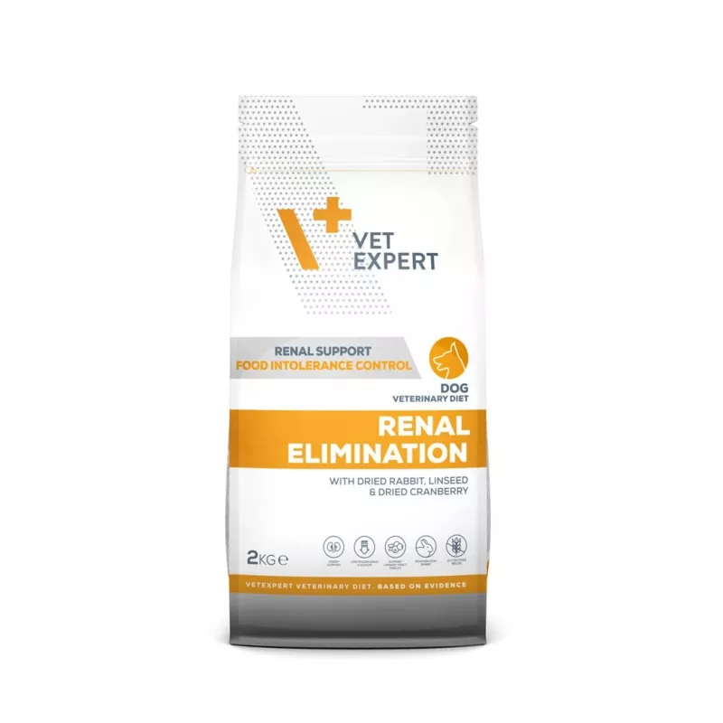 Sausas šunų ėdalas VETEXPERT Veterinary Diet Renal Elimination 2 kg – triušio skonio, suaugusiems šunims, inkstų palaikymui, 15,8% baltymų, 19,5% riebalų