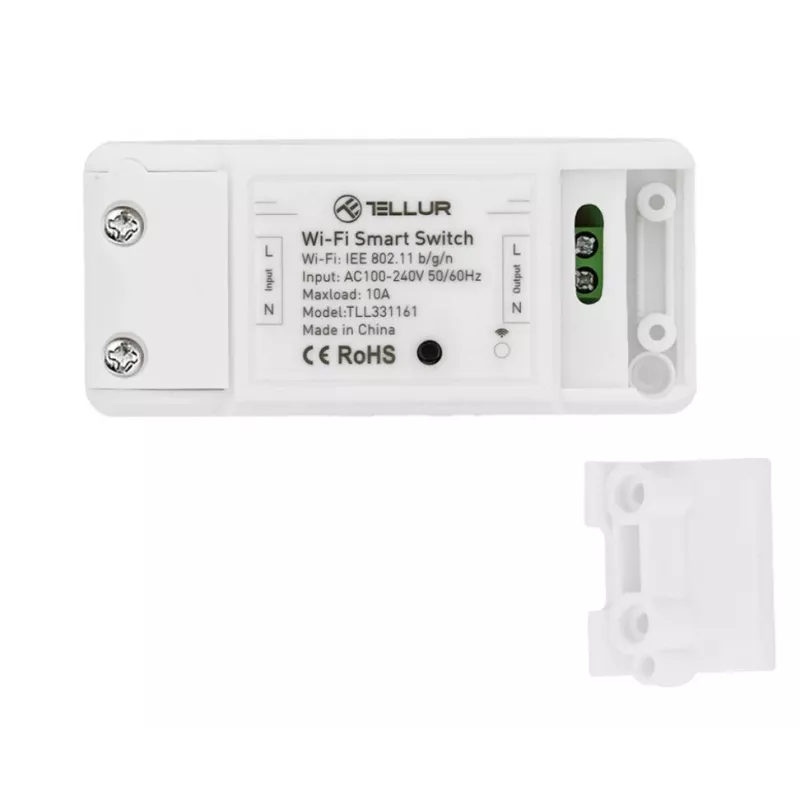 Inlinis WiFi jungiklis Tellur TLL331161 2200W – išmanus relė lempoms ir prietaisams