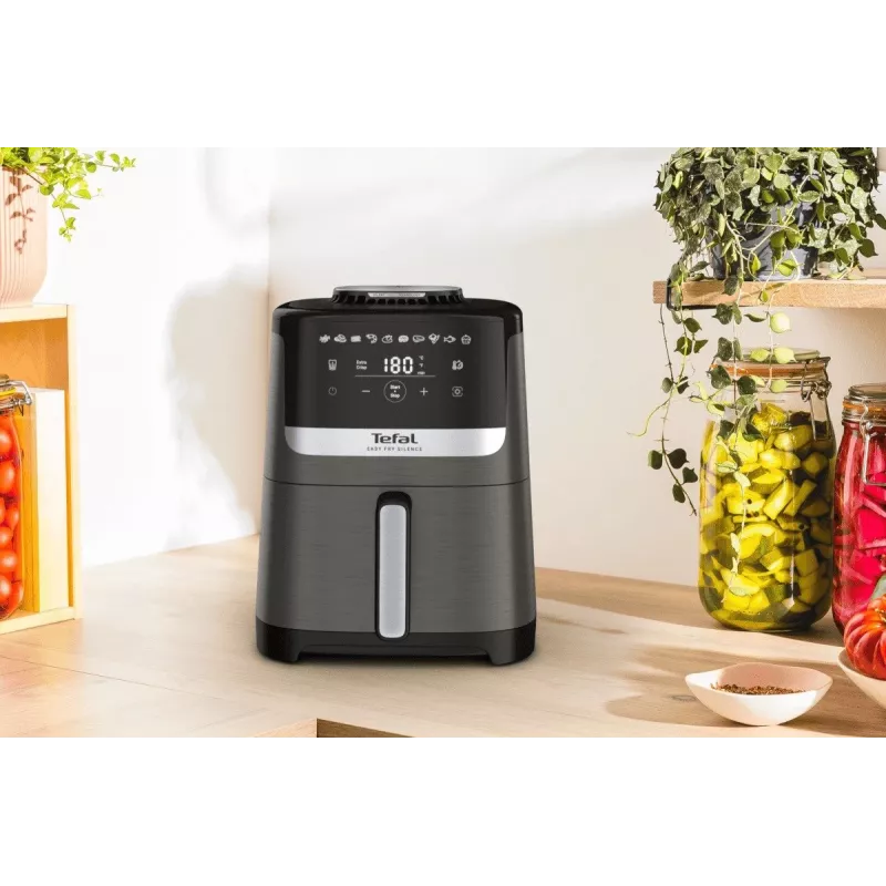 Karšto oro gruzdintuvė Tefal Easy Fry Silence EY551HE0 5 L juoda, pilka, nerūdijantis plienas