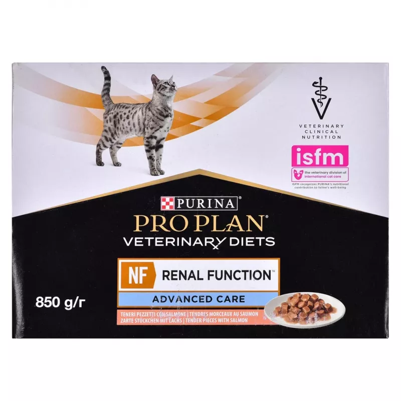 Šlapias kačių ėdalas Purina Nestlé NF Renal Function Feline Salmon 10 x 85 g veterinarinė dieta
