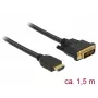 Laido adapteris DeLOCK 85653 1,5 m HDMI A tipo – DVI juodas