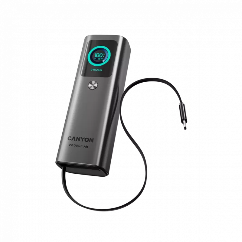 CANYON OnPower 265 20000mAh 165W Aliuminio dėklas Tamsiai pilka