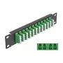 Optiminis skirstomasis skydas DeLOCK 10 colių 12 prievadų LC Quad žalias 1U juodas