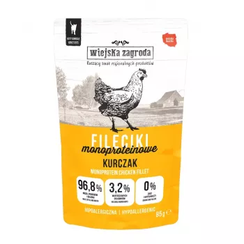 WIEJSKA ZAGRODA Chicken Monoprotein Fillets – šlapias maistas katėms – 85g