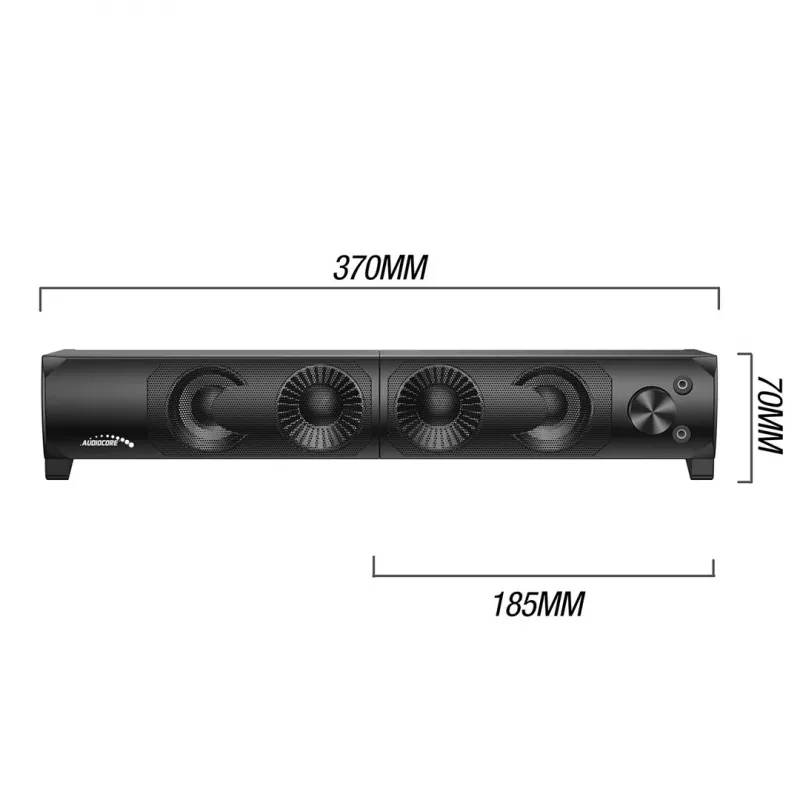 2 in 1 PC garsiakalbis Soundbar kompiuteriui su RGB LED apšvietimu, stereo, USB, 2 x 3W, AUX 3.5 mm