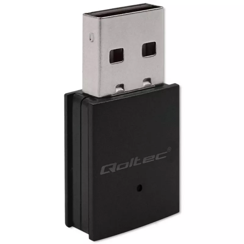 Belaidis Mini USB Wi-Fi adapteris QOLTEC 57007 – vienos juostos 2,4 GHz, iki 150 Mbps, vidinė antena