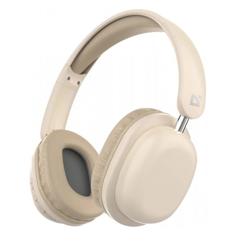 Belaidės ausinės per ausį DEFENDER EEMOTION B640 BEIGE — binaurinės, uždaros akustinės, USB-C, AUX, 20–20000 Hz, 105 dB