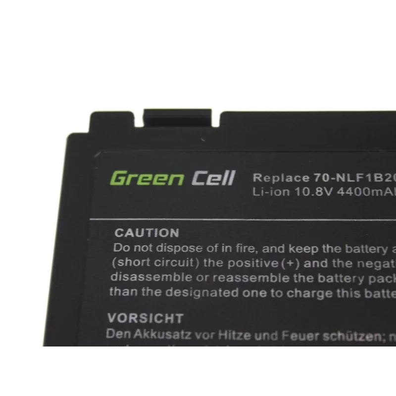 Baterija Green Cell AS01, skirta ASUS K40 K50 K60 K70 X70, Li-Ion 10,8 V 4400 mAh, 6 elementų, juoda