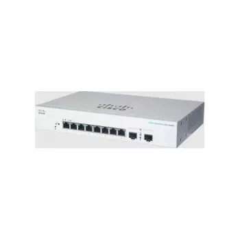 Valdomas L2 gigabitinis eterneto komutatorius Cisco CBS220-8T-E-2G — 8x RJ-45 10/100/1000, 2x SFP, 1U, 20 Gbit/s, 8192 MAC