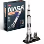 3D dėlionė Cubicfun Apollo Saturn raketa – mastelio surinkimo edukacinis rinkinys