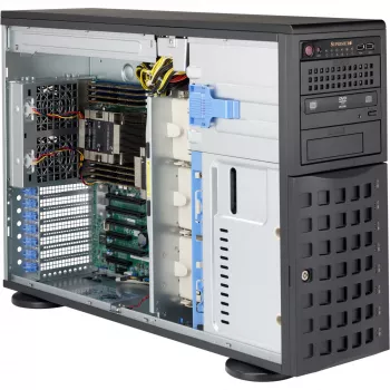 Supermicro SC745 BAC-R1K23B-SQ - korpusas - 4U - Extended ATX - SATA/SAS - karštas keitimas 1200 W - juodas - USB