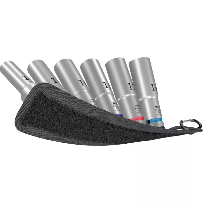 Veržliarakčių lizdų rinkinys Wera 05004565001 1/2 inch ilgi lizdai su tekstiliniu diržu