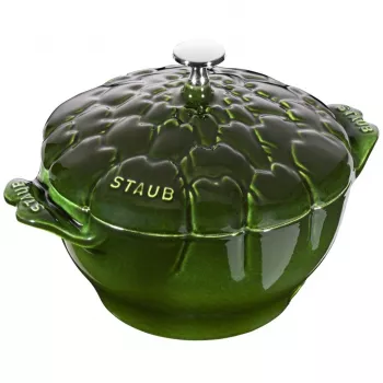 Staub apvalus ketaus artišokų puodas - 3 l, žalias