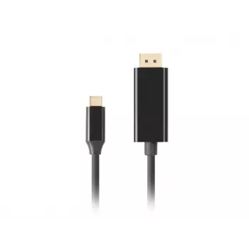 Vaizdo kabelio adapteris LANBERG CA-CMDP-10CU-0010-BK USB Type-C į DisplayPort 1 m, DisplayPort 1.2, iki 3840×2160@60Hz, HDR