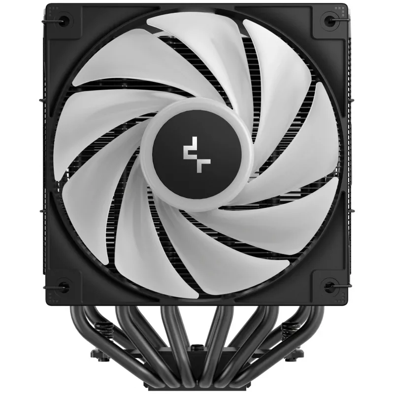 Oro aušintuvas DeepCool AG620 BK ARGB V2 — 120 mm dviejų ventiliatorių, 6 šilumos vamzdeliai, LGA 1700/AM4/AM5, juodas