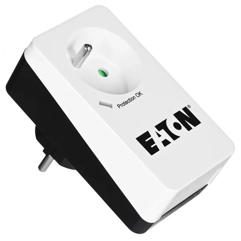 Apsaugos nuo viršįtampių dėžutė Eaton Protection Box 1 FR – 1x E tipo lizdas, 220–250 V, 16 A, 4000 W, juoda, kompaktiška