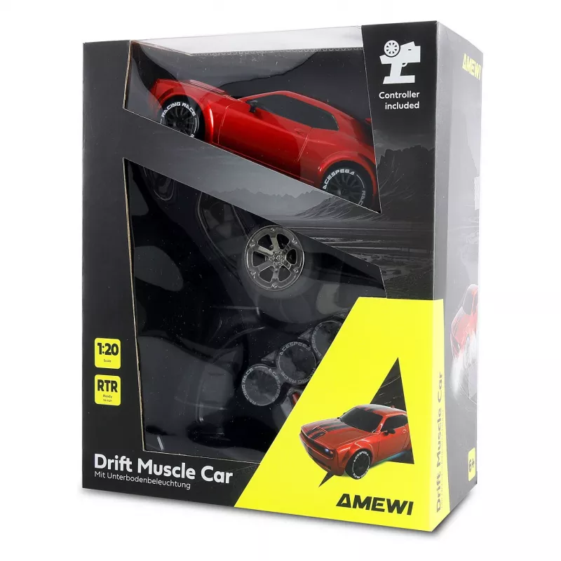 Amewi Drift Muscle Car 4WD 1:20 RTR Raudonas (21114)