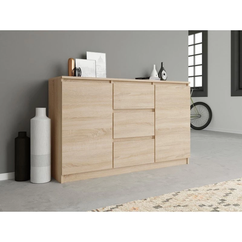 Topeshop KOMODA 2D3S DĄB SONOMA komoda