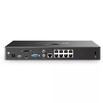 Tinklinis vaizdo registratorius TP-Link VIGI NVR2008H-8MP-2TB — 8 kanalų, 4K (3840×2160), 2 TB SATA HDD, 9× RJ-45, juodas
