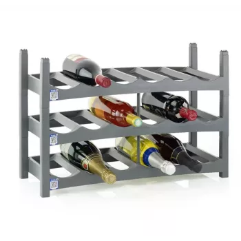 Stalviršinis vyno lentynėlė Rotho VARIO 6 butelių talpa, sulankstoma, pilka, 600×220×140 mm