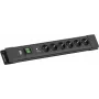 Maitinimo juosta Bachmann CONNECTUS 6×CEE 7/3, 1×SPD-Plus apsauga nuo viršįtampių, 1×jungiklis, 2,0 m laidas, juoda