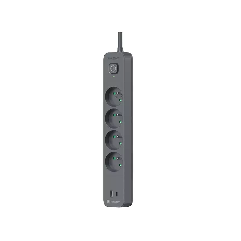 Prailgintuvas TRACER TRALIS47026 su 1,5 m laidu, 4 USB prievadais ir PD 18 W
